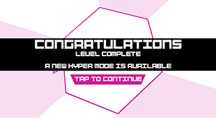 a screen capture of completing a level in super hexagon