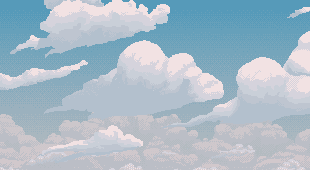 A look at a section of sky from Sprixelsoft's game Super Hematoma