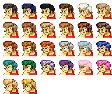 hair options for characters in Super Hematoma